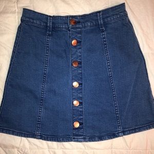 Button Up Denim Skirt